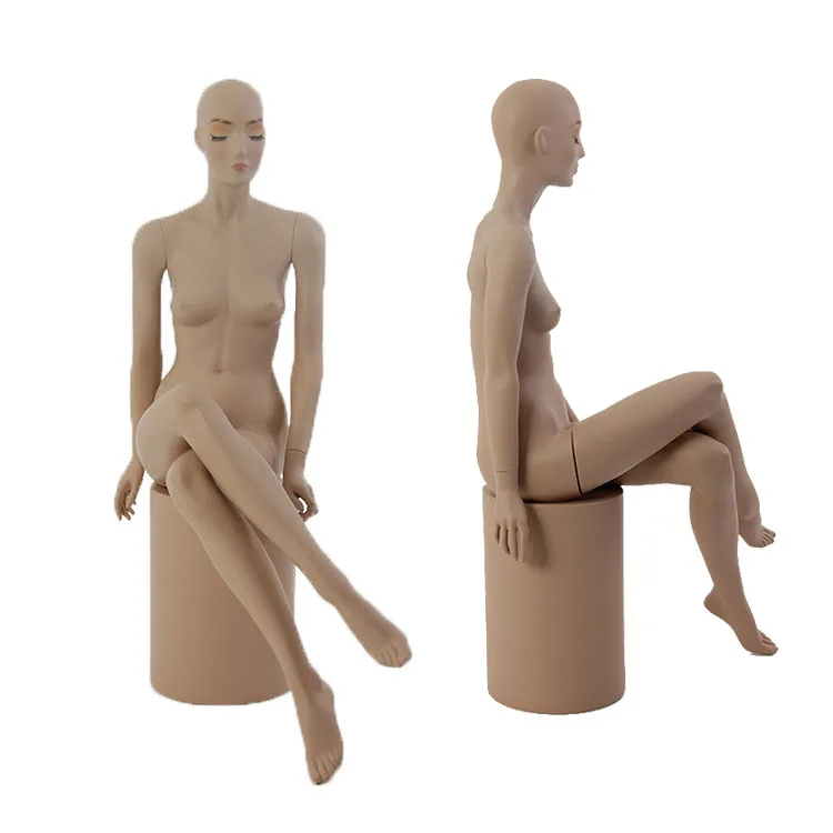 Mannequin underwear display window showcasing female full-body standing dummy FRP resin durable clothing store shelf