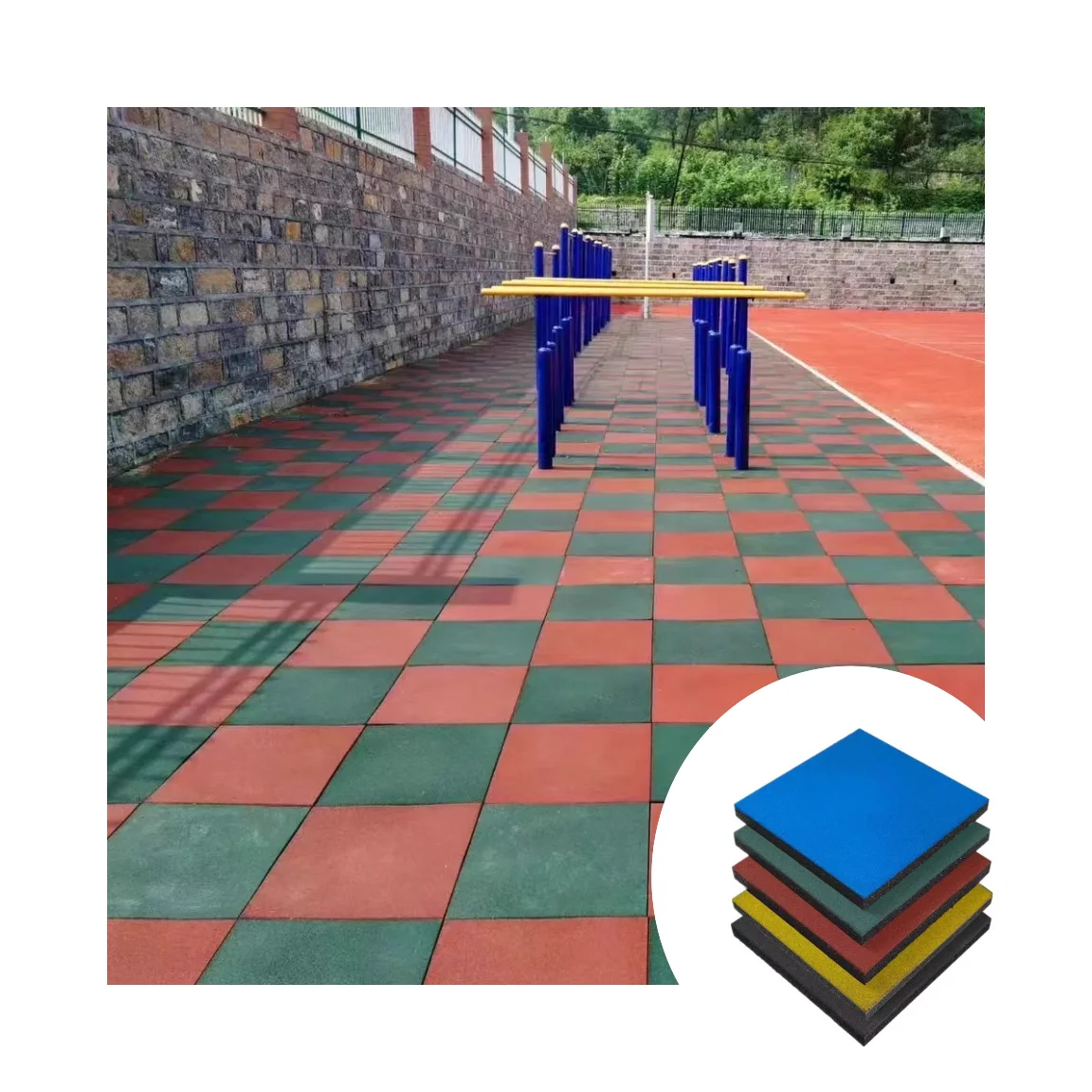 Wholesale Anti Slip 1 inch Outdoor Rubber Flooring Mats For Gym Weights