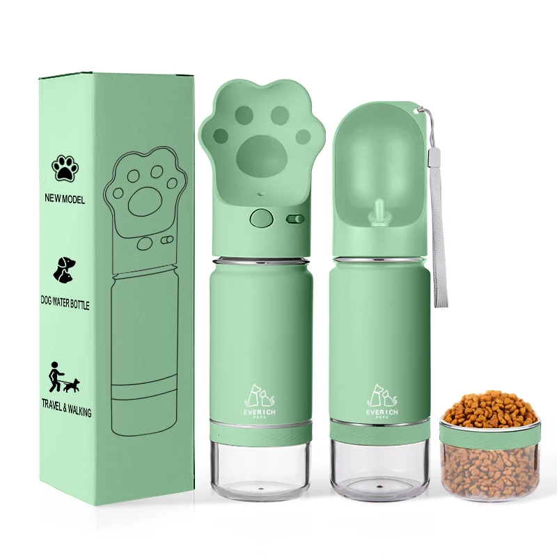 Custom Logo color package Double Wall 304 Stainless Steel Insulated Flask Dog Water Bottle Bowl Pets Feeder Water Bottle