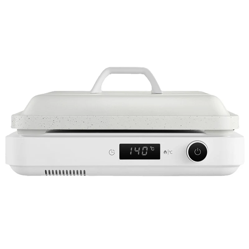 Modern style white color multifunction Electric Skillet Grill pot with ceramic non-stick pan