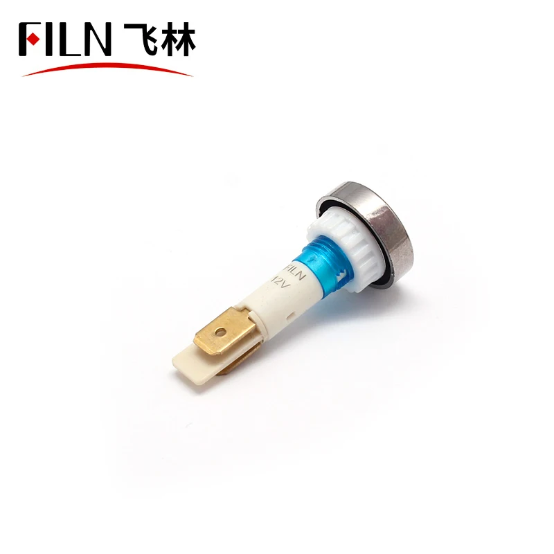 FILN High quality plastic 10mm  12v red yellow color pilot lamp 12 volt led indicator lights without cable