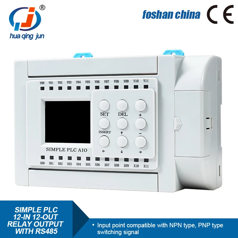 Huaqingjun 12-in 12-out Relay Output PLC Plus 2-Channel Analog Inputs And Outputs 0-20mA PLC for Sensor