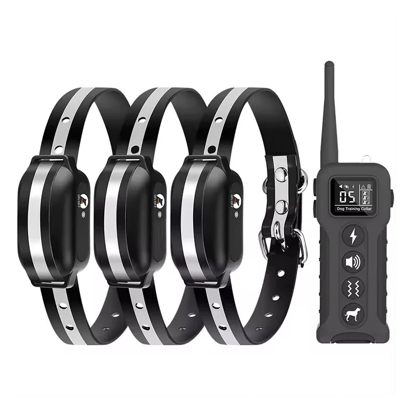 3 pack Dogs Training  Pet Training Product Dog Shock Collar 1000M Remote Electric Collar Rechargeable Waterproof Collar