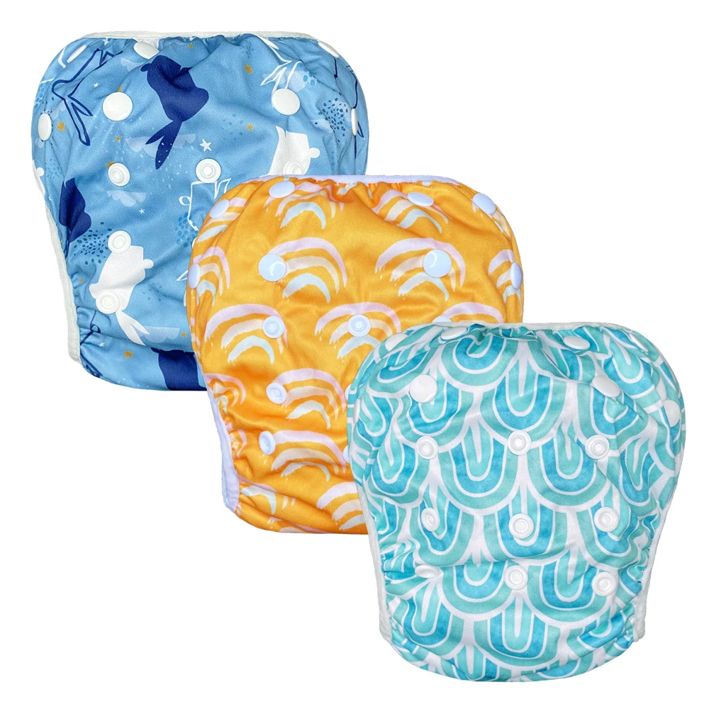 1PC Reusable Baby Swim  Diapers OS Adjustable Washable Breathable Mesh Cloth Baby Pool Nappies For Swimming
