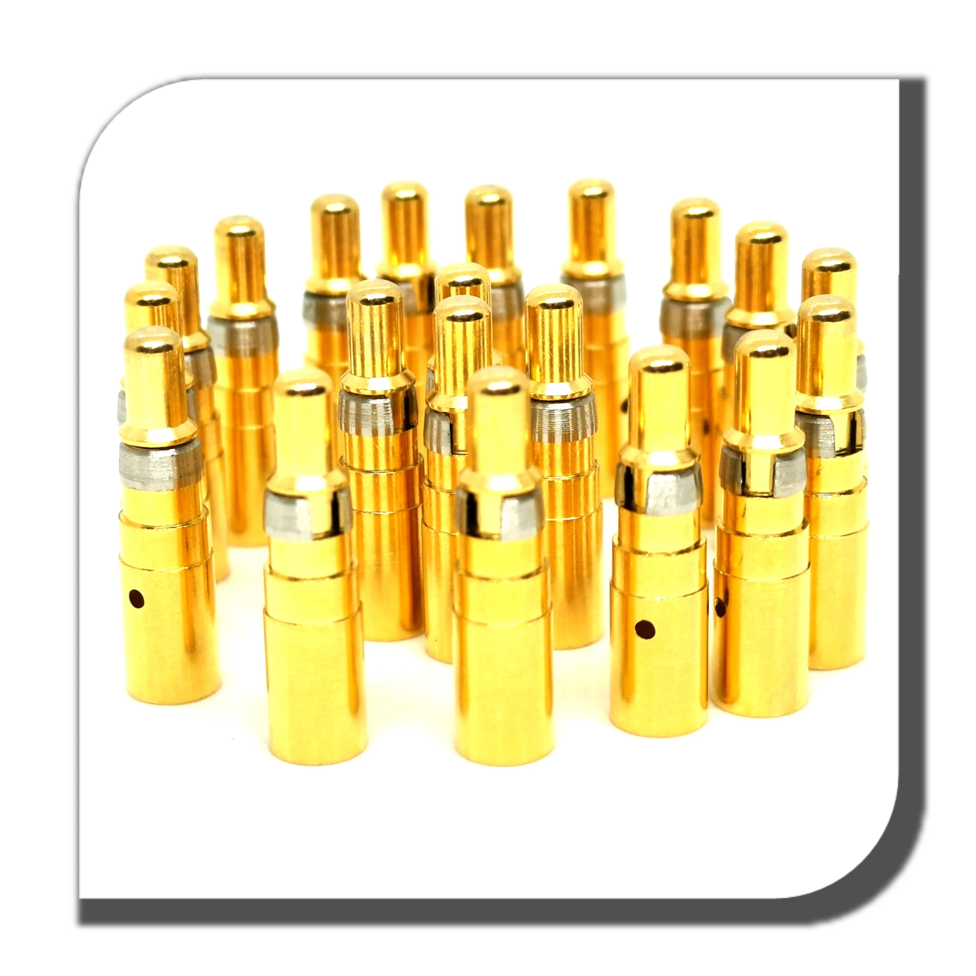 factory supply brass contact pins with spring crimp bushings for cable connector