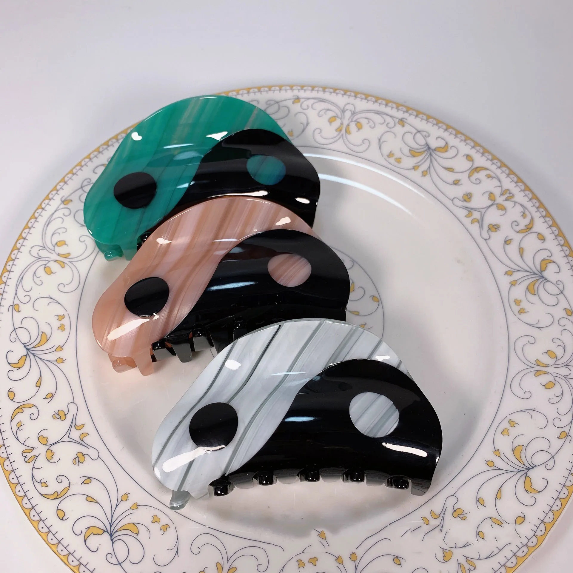 Customize the Acrylic marble Hair clip Custom High grade marbled acrylic Hair claw  Custom hair claw