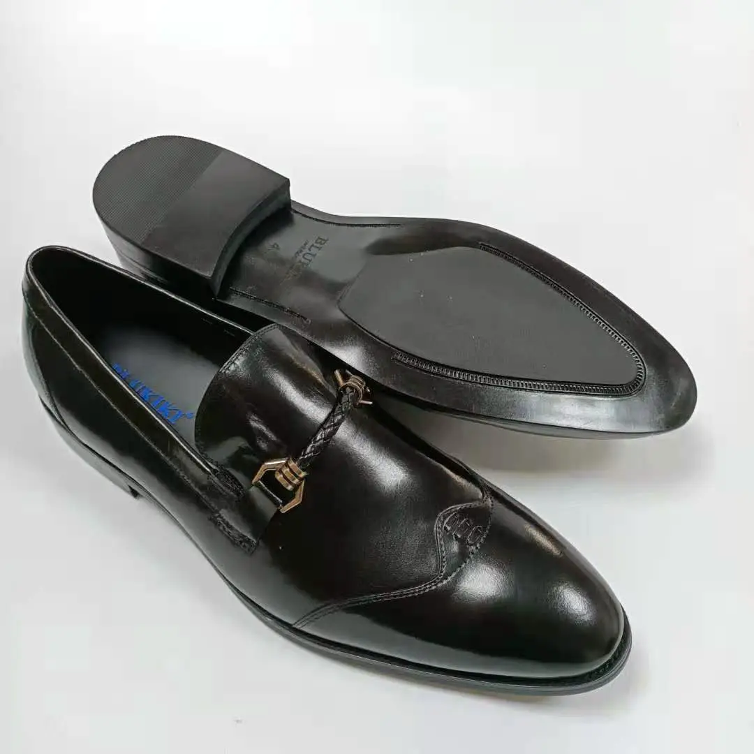 
Africa design Luxury Black Men Genuine Leather Shoes Male Formal Business Shoes Hand Made rubber sole men dress shoes 
