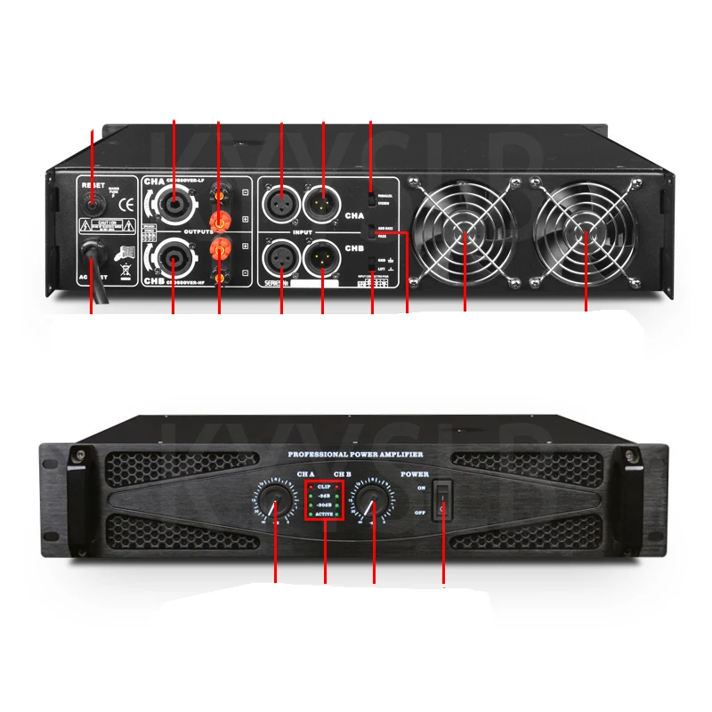 H-5/7/9 High Power 2 Channel Professional Amplifier 2000W 1U Digital Professional Audio Video Amplifiers Class D Karaoke Stage