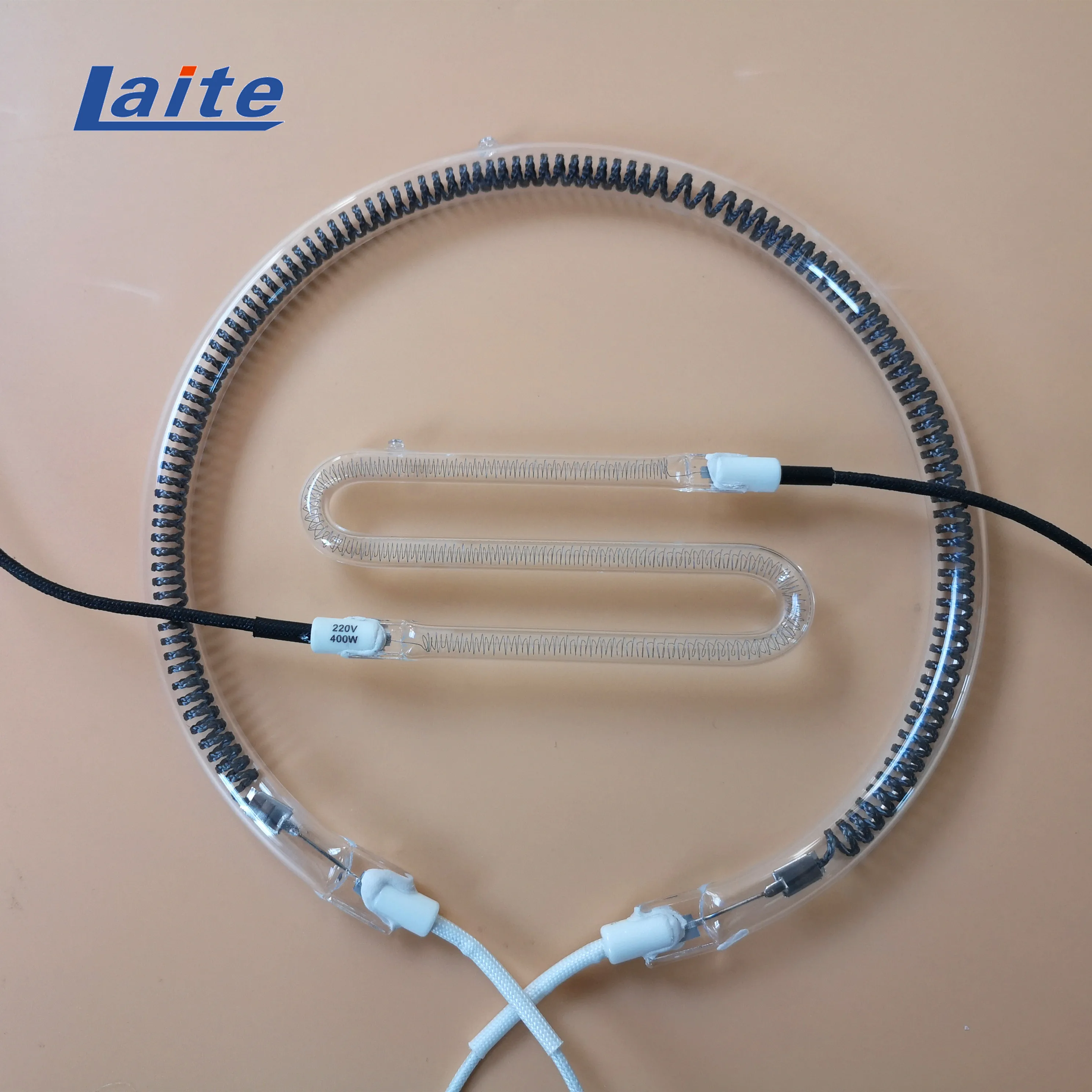 S shape heating lamp infrared quartz halogen heating tube  for food heating parts 400W