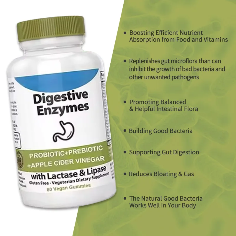 Good Bulk Private Label Flavor Advanced Digestive Enzymes Probiotic Supplements Complex Bio Digester Enzymes Gummies