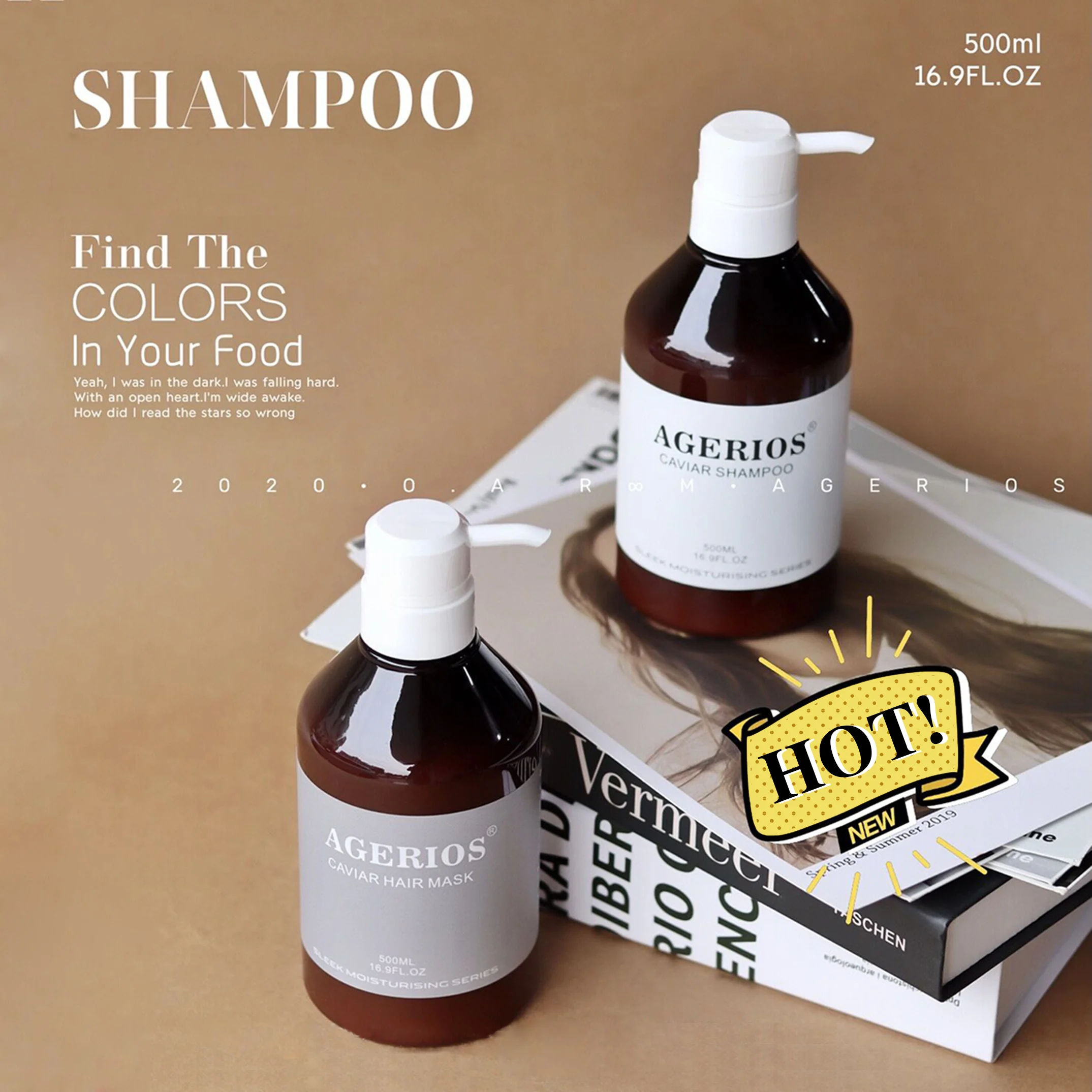 AGerios Caviar Anti-Aging Moisture Hair Shampoo At-Home Treatment Restore Dry Dull Chemically Damaged Hair Shampoo