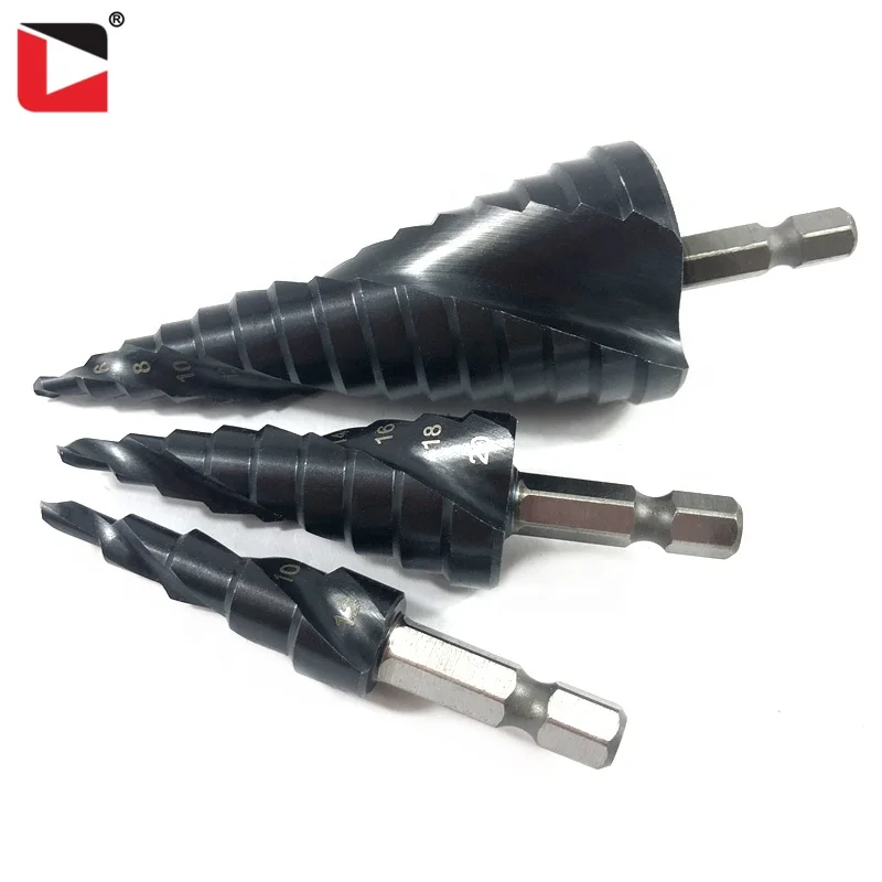 TiAlN coating high speed steel spiral flute hss step drill bit for metal