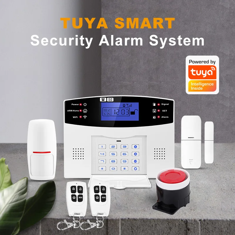 WIFI + GSM Home Alarm System Rechargeable Battery Security Tuya GSM WIFI Alarms