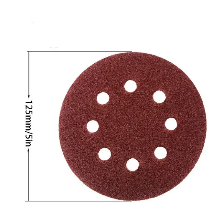 PEX 5 Inch Red 8 Holes Abrasive Discs  Sanding Disc 120 Grit Sandpaper Sander Round Sand Paper