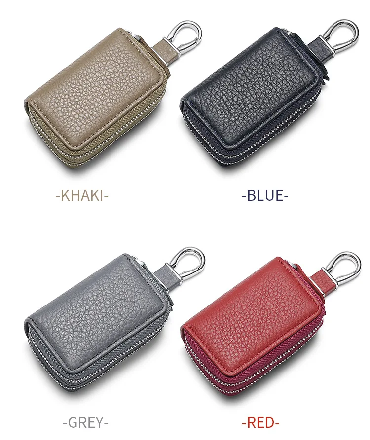 KBW220 2023 Waterproof Genuine Leather Car Key Case Head Layer Cowhide Car Remote Control Protection Leather Case Lock Key Case