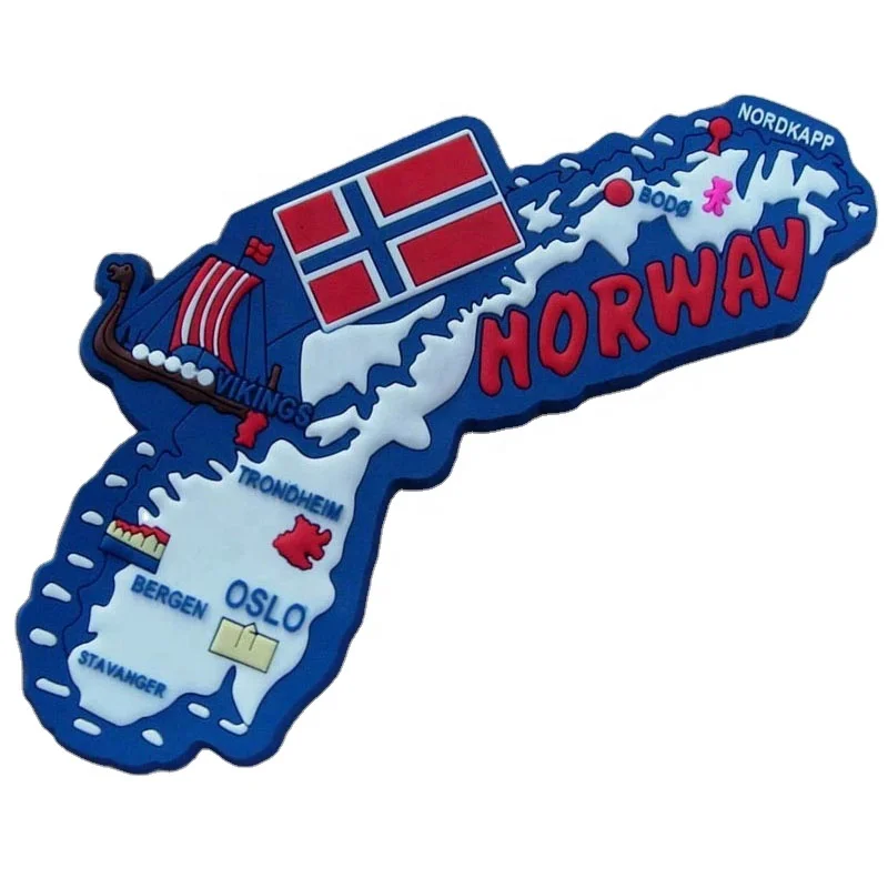 
 Норвегия карта форма мягкий ПВХ холодильник магнит для сувениров  