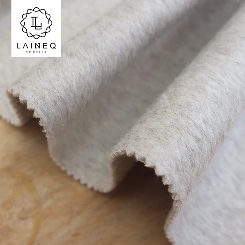 2023 Luxurious Warmth ALPACA fabric 70% wool gray double faced fabric for winter coat