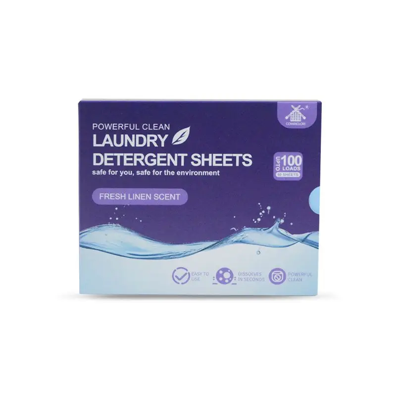 Wholesale laundry sheets natural laundry detergent concentrated formula washing strips detergent sheets for clothes cleaning