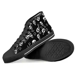 White Custom Design Comfortable Men High Top Canvas Shoes Rubber Sole Sneakers Casual Shoes Dropshipping No MOQ