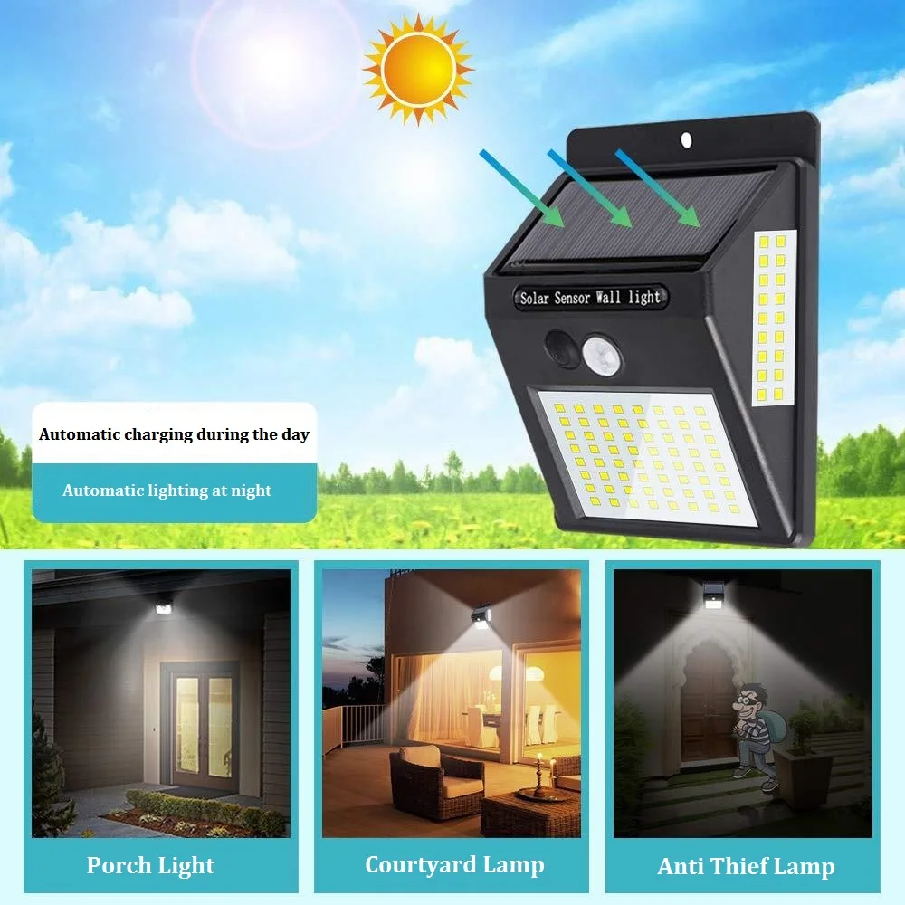 Balcony Courtyard Lighting Outdoor Waterproof Wall Mounted Motion Sensor Solar Street Lamp 6W Solar Energy Led Garden Light