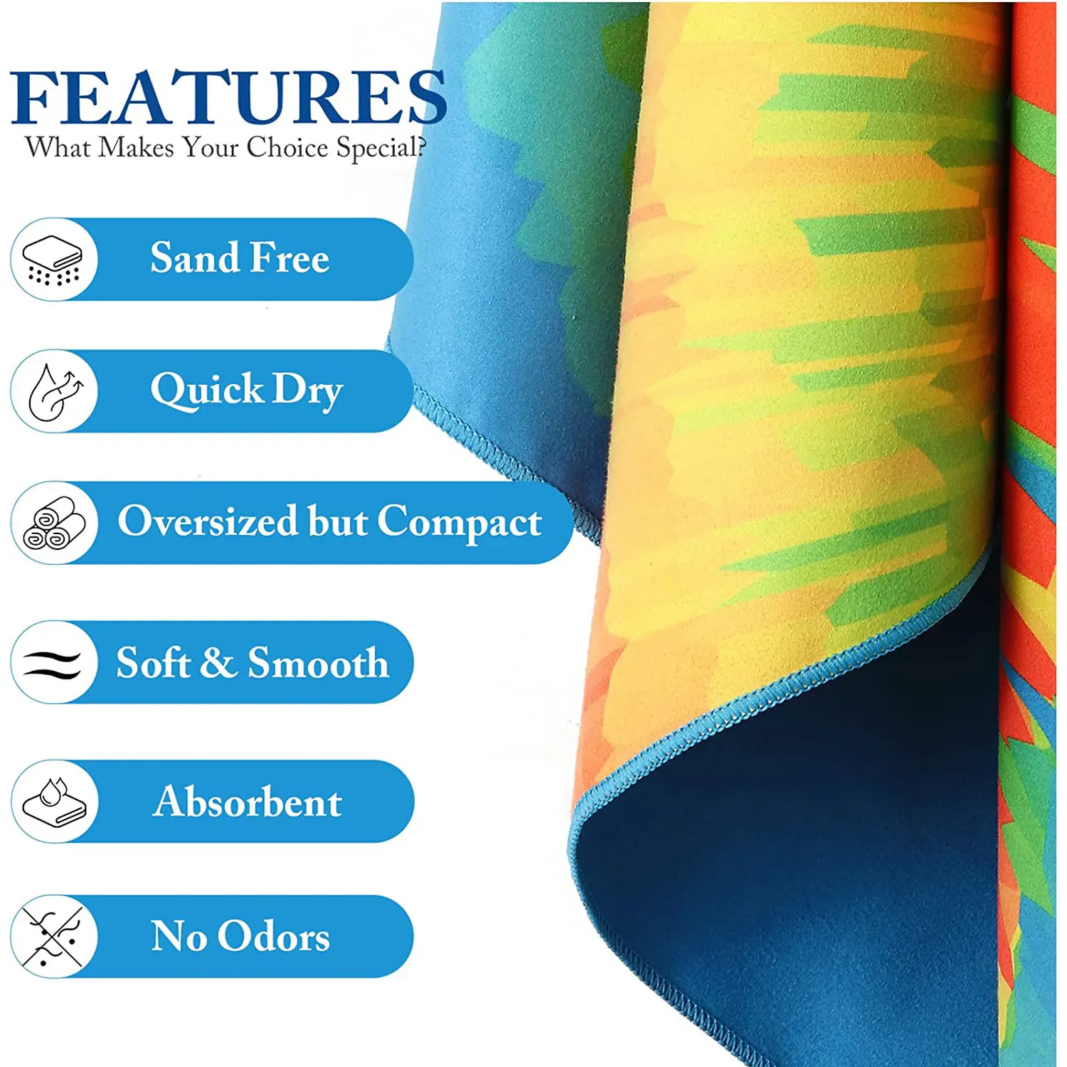 Wholesale Digital Sublimation Printed Beach Gym Sand Free Microfiber Recycled Super Large Rectangle Beach Towel With Logo Custom