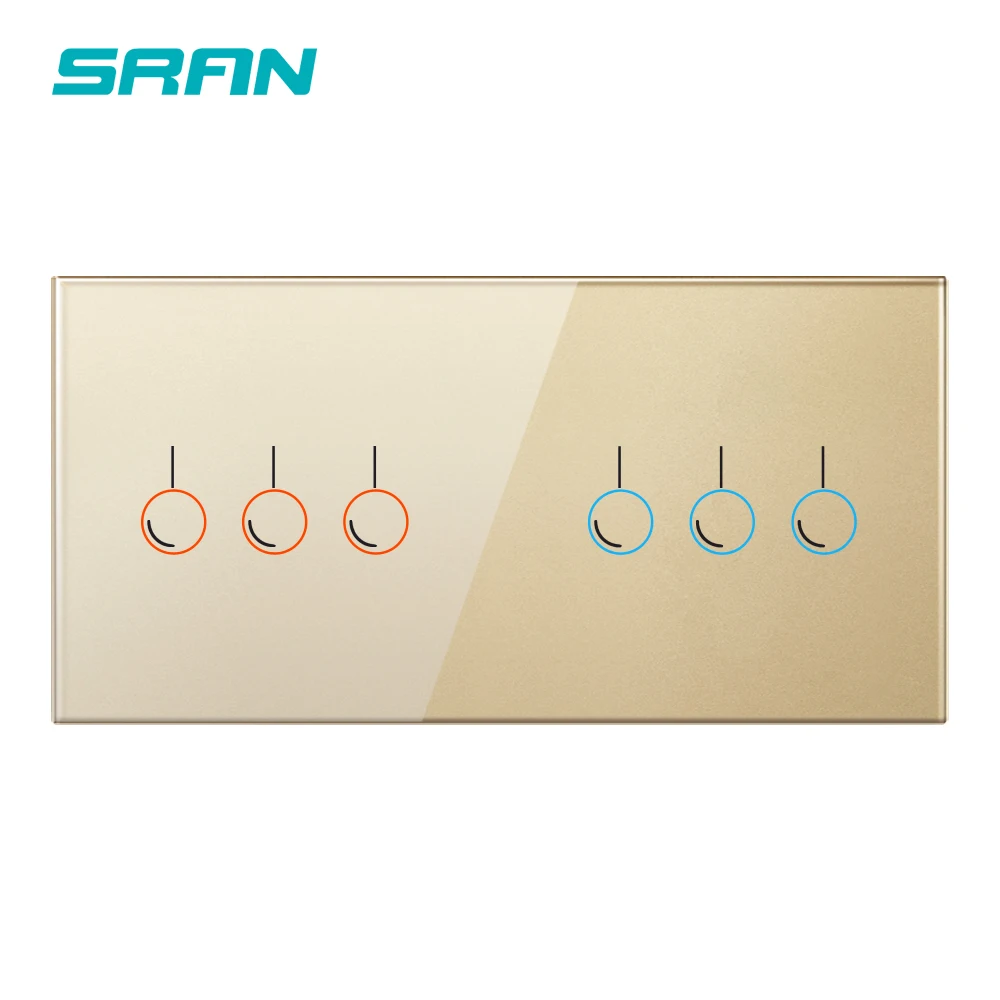 Sran закаленное стекло сенсорный экран несколько цветов на выбор 172 мм 6 клавиш Сенсорный переключатель