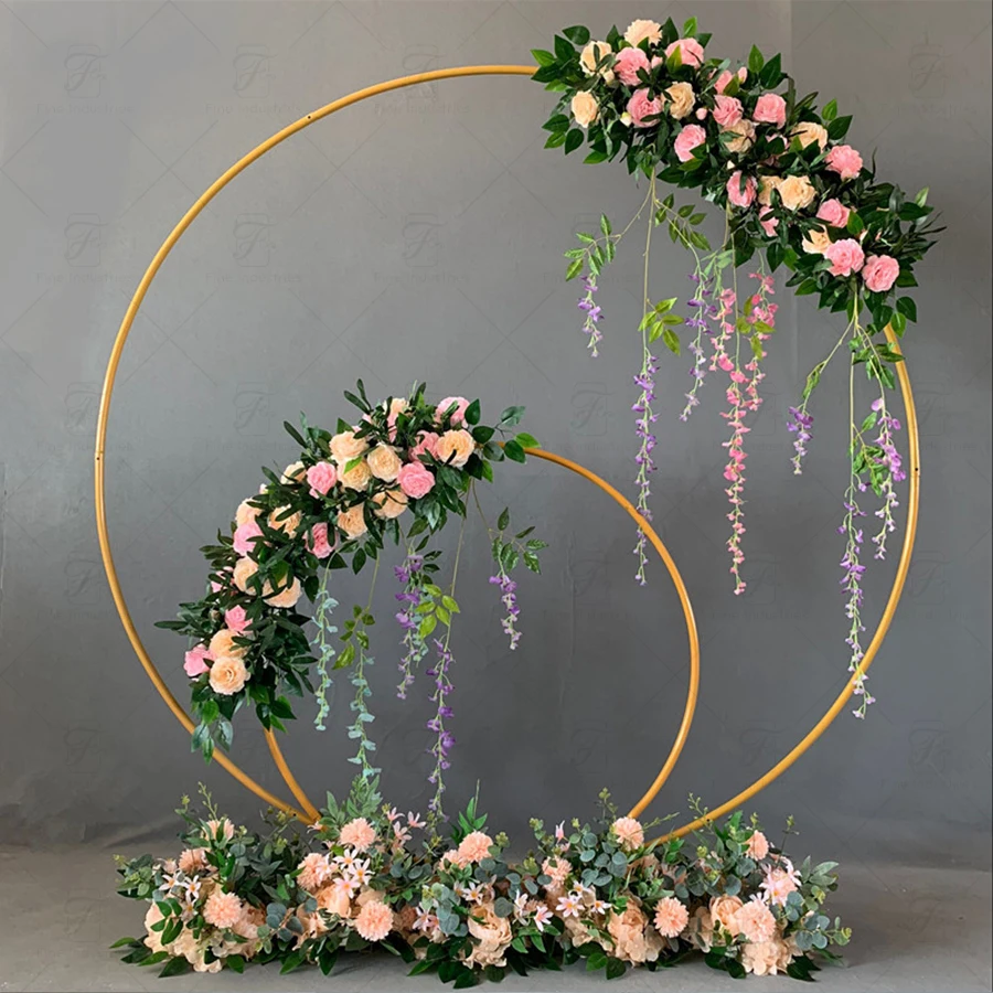 High Quality Metal Circle Flower Balloon Arch Stand  Wrought iron Round Backdrop Stand for Wedding birthday deco stand