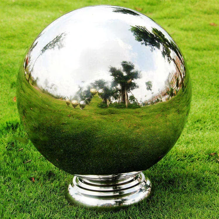 Stainless steel water feature fountain ball Outdoor garden decorative pool ball sculpture custom stainless steel fountain ball