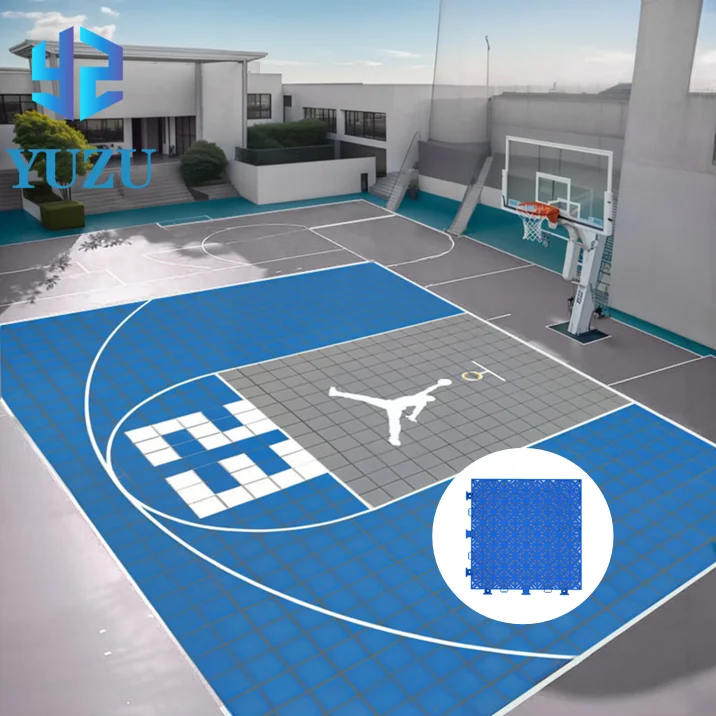 hi-q long warranty outdoor portable plastic modulartpe basketball court tiles and PP pickleball court flooring tiles