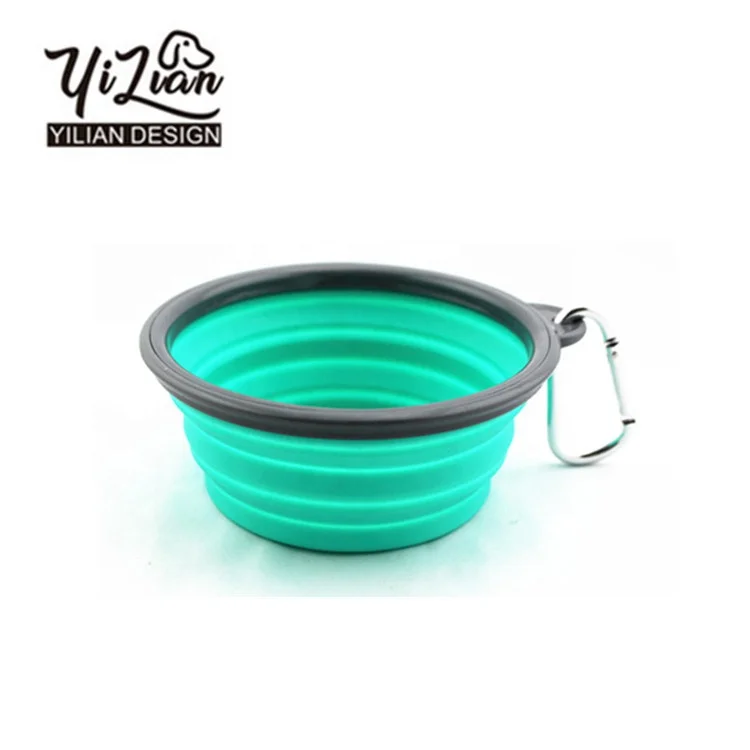 
Custom Logo eco-friendly silicone folding collapsible travel pet bowl with hook portable pet dog feeder dog 