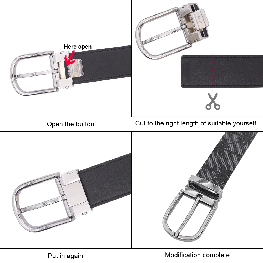 Professional Custom Logo Luxury Business Genuine Leather Printed Automatic Belts For Men