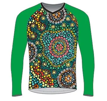 Rib V neck collar & cuffs Breathable custom sublimated Bike Riding BMX Racing Jersey