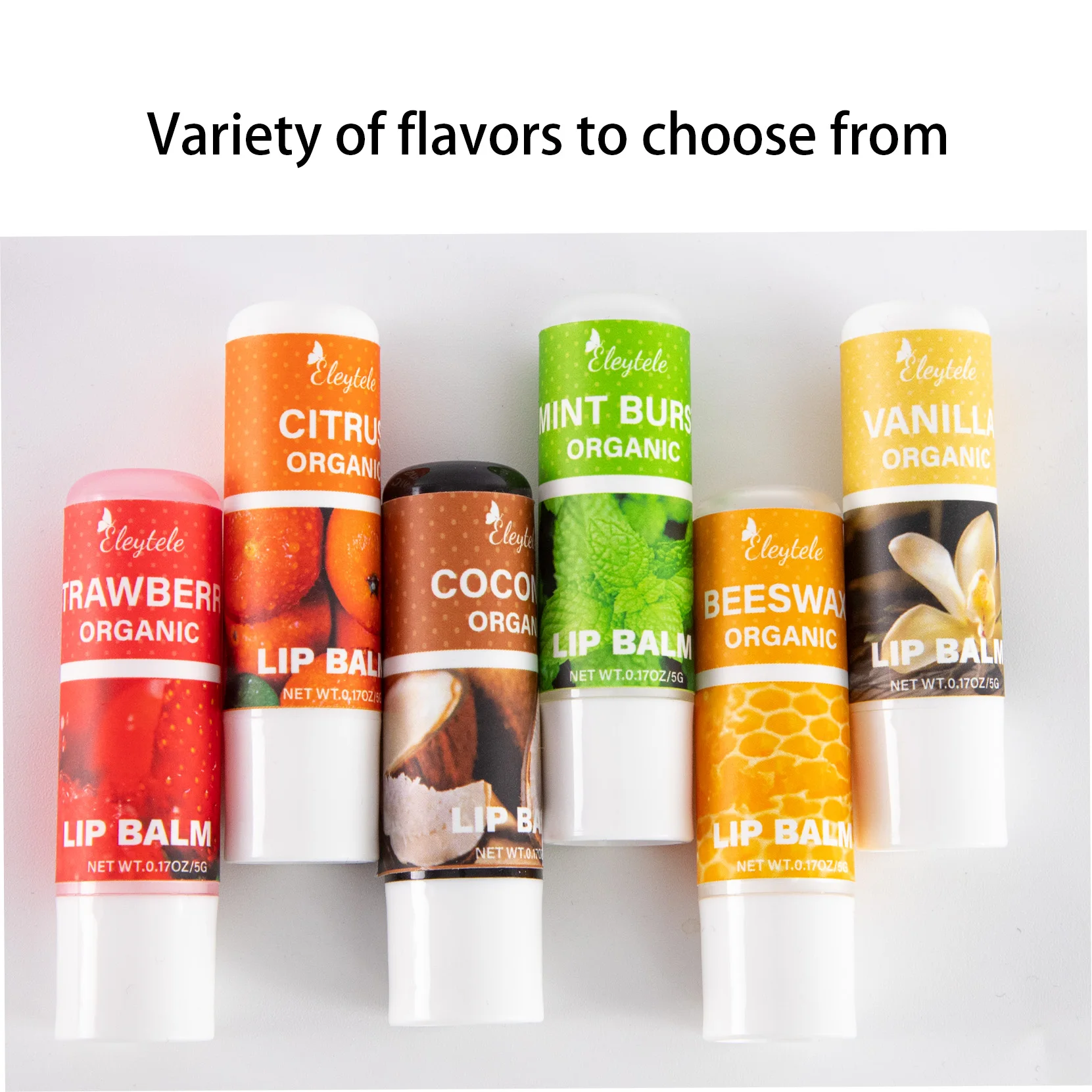 Hot selling Private Label Customize high quality moist variate delicacy easy to use short fruity lip balm night 6-piece pack