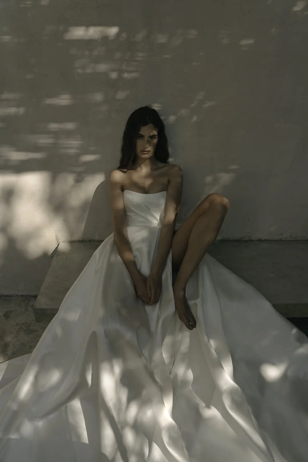 Dreamy princess ball gown high side split strapless corset backless Mikado wedding dress bridal gown