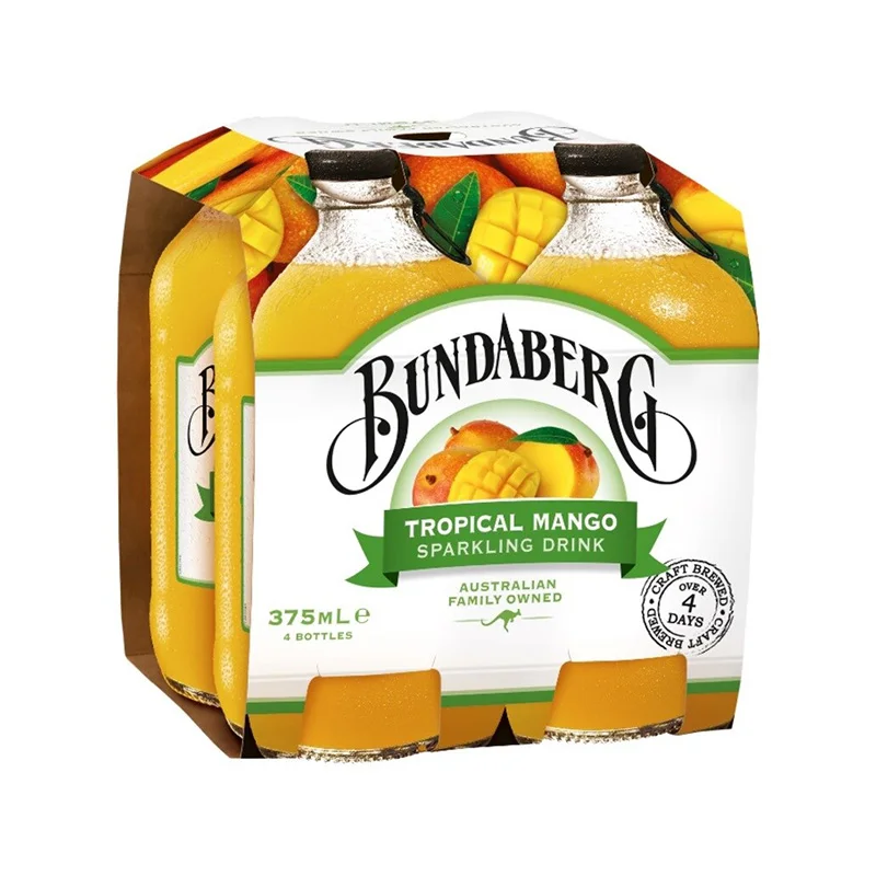 Высококачественный напиток Bundaberg со сверкающими тропическими манговыми напитками, 375 мл, алкогольные напитки с манго, питьевые искусственные манго