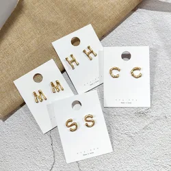 A B C D E F G H I J K L M N O P Q initial little hot selling letter g studs pearl earrings stainless steel italic mini 925