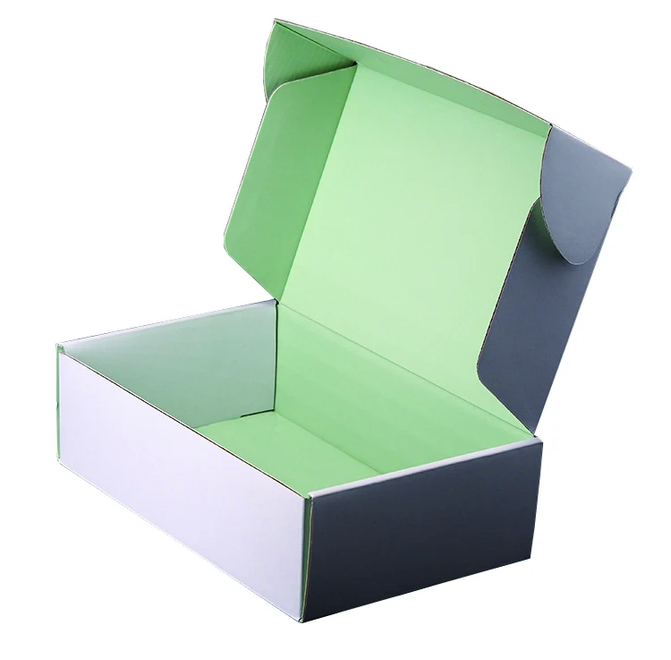 Custom Logo Printed Flat pack Packaging Box Corrugated Die Cut Folding Kraft Mailer Shipping Mailing Box