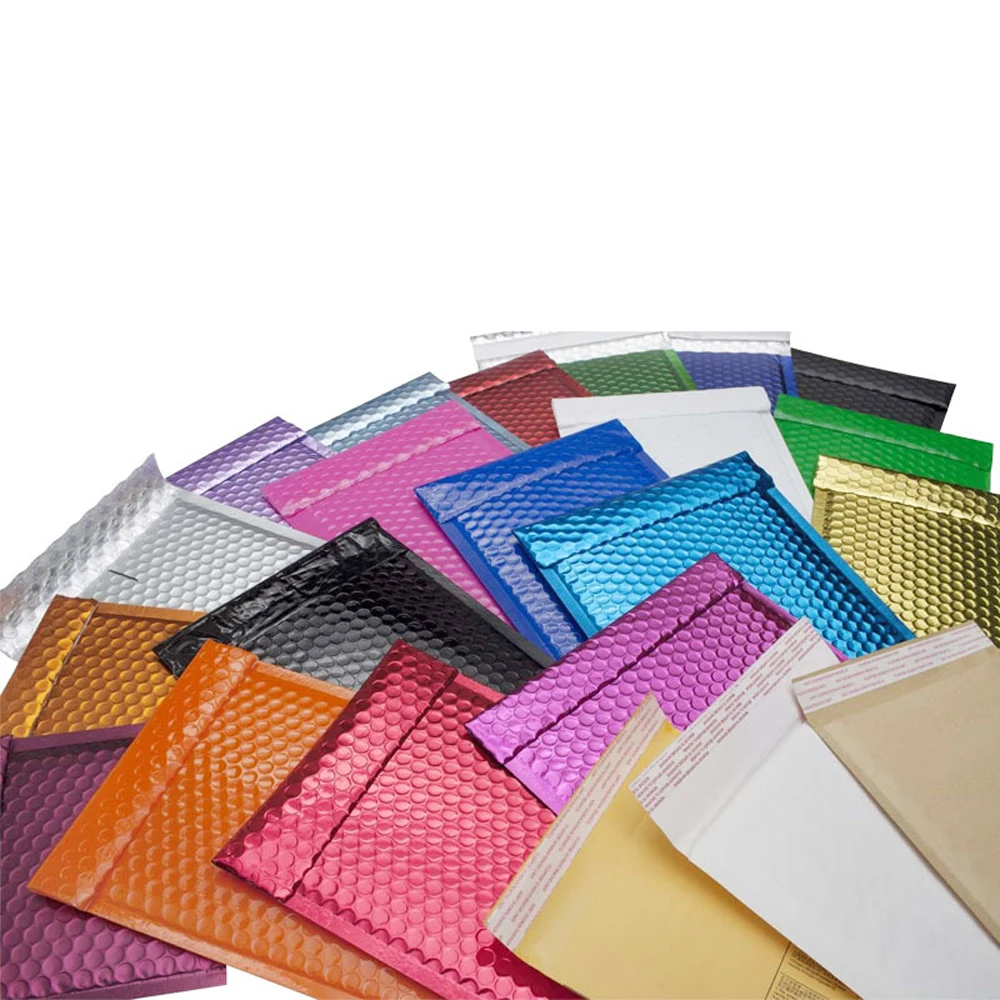 Custom poly Waterproof Envelope Compostable Plastic Packaging Envelope Bubble Biodegradable Black Pink Bubble Mailer Bag