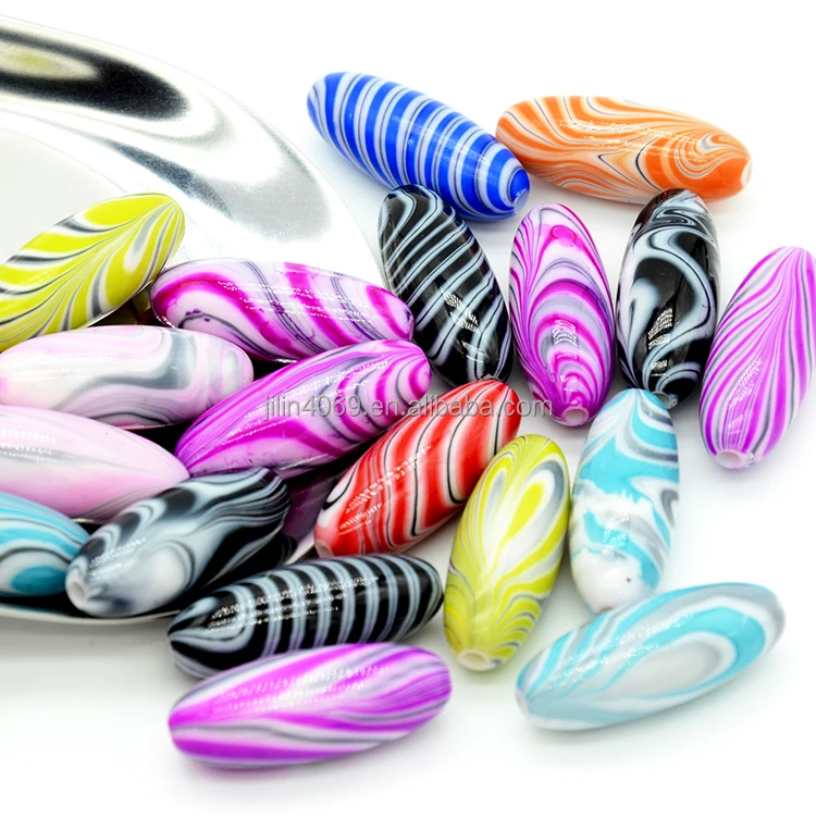 500g Acrylic round colored beads With Wood grain straight hole ball hair beads for DIY Necklace Bracelet Jewelry Making