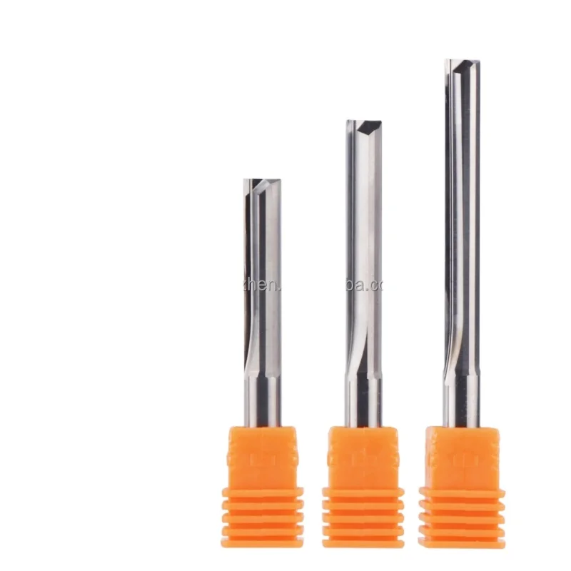 Factory Sale Cheap Price 1/2 Carbide 2 Flute CNC Straight Bit CNC Wood Cutting End Milling Cutter Router Bit HSS 6/8mm OEM