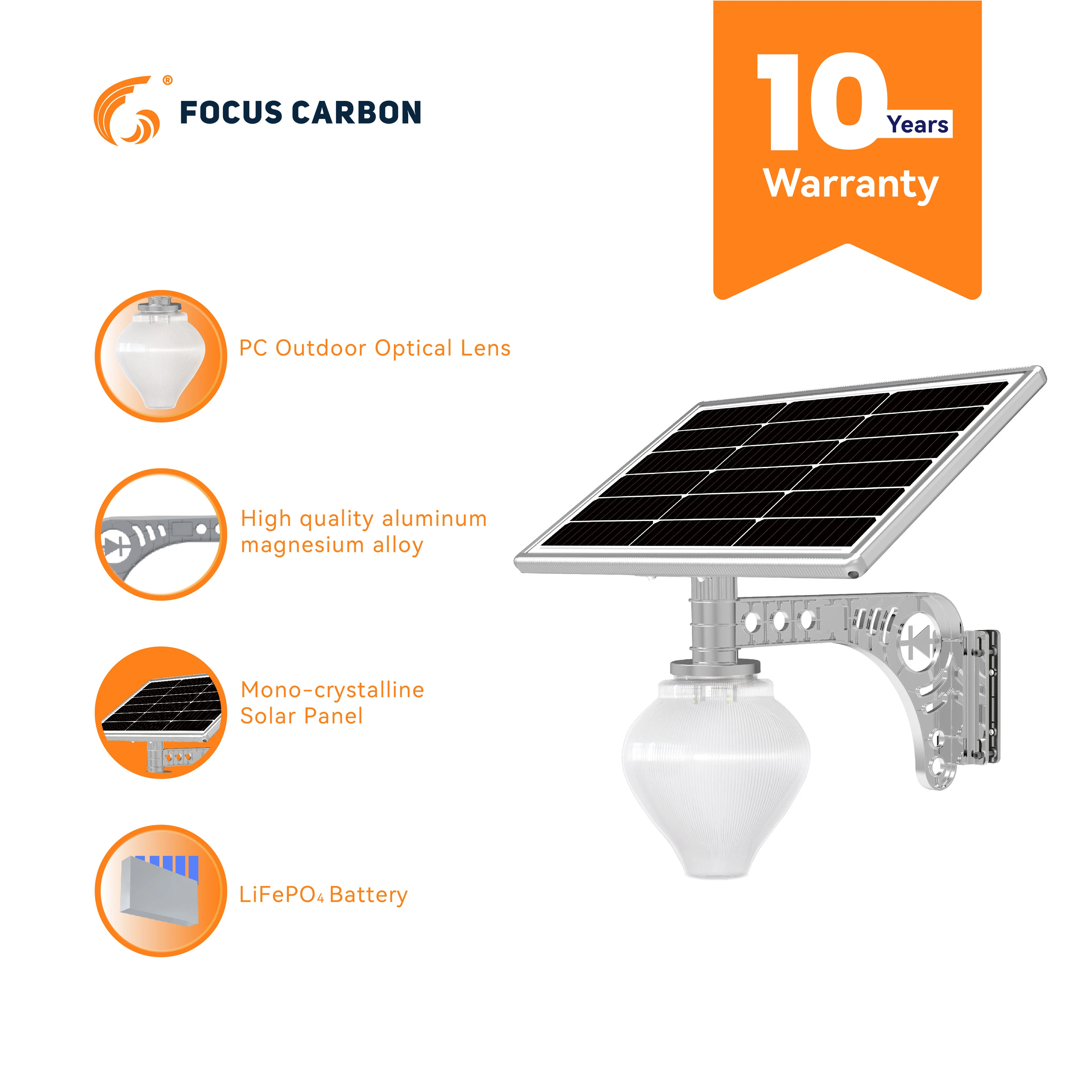 Solar Garden Light -peach Light 15W 10 Years Warranty Solar Manufacture Solar Light