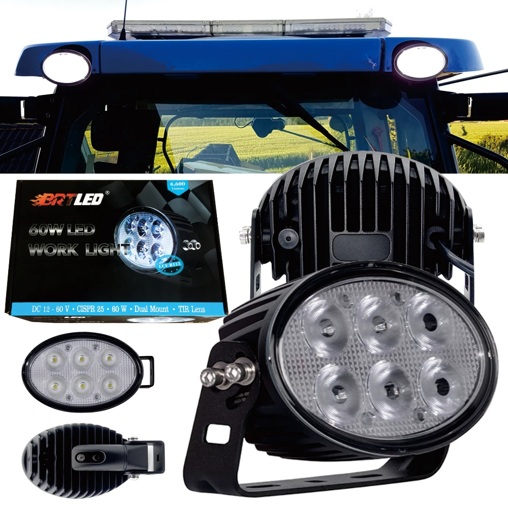 Led Work Light IP68 60W Spot Flood Beam Offroad 60W  Led Driving Light 12V Led Tractor Working Light