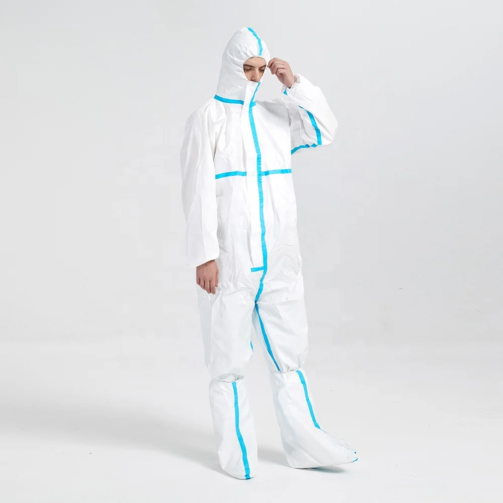 SF Medical Isolation Suits Hospital Gowns Disposable Isolation Clothing with Strips for Dustproof Waterproof Eco-friendly Carton