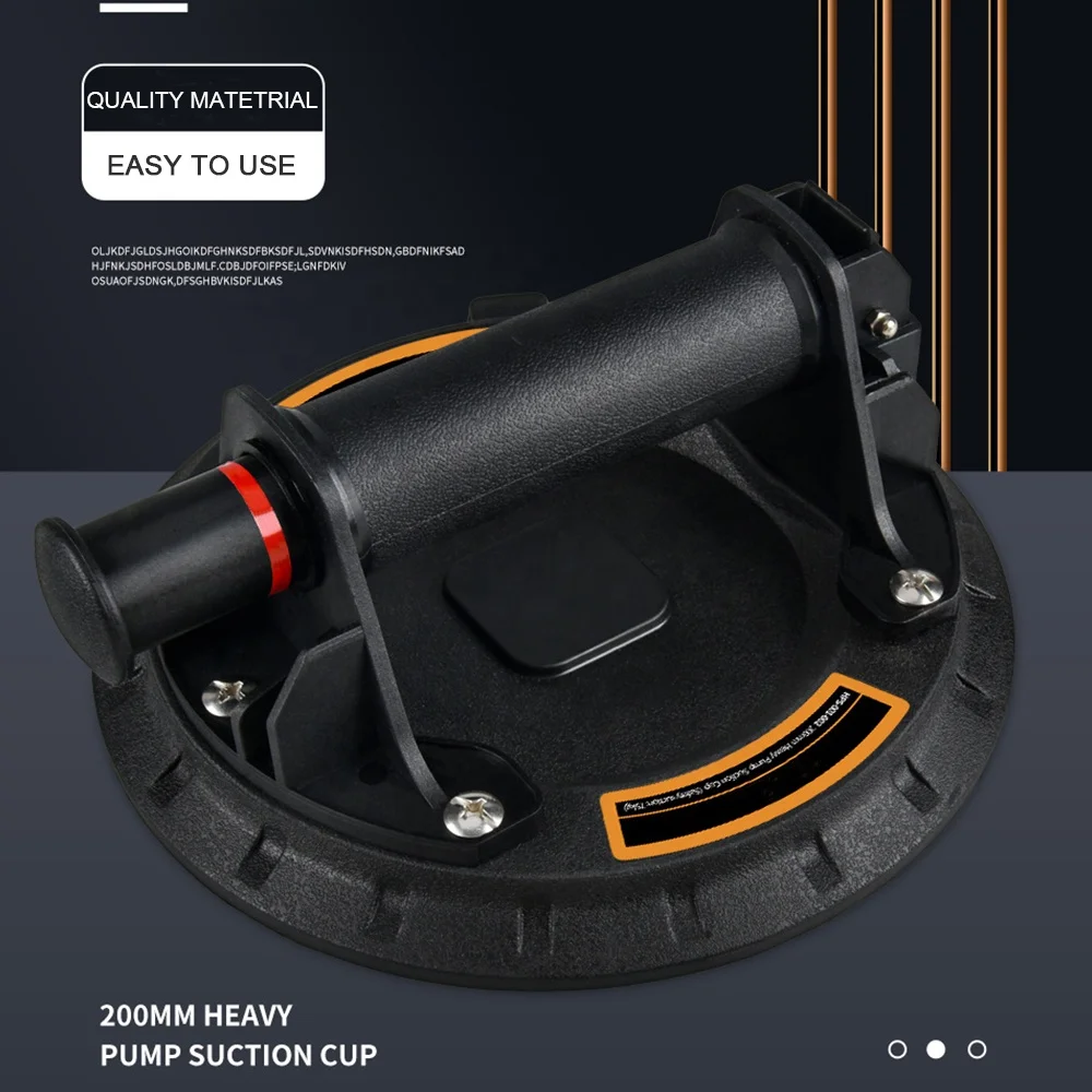 Heavy Duty rubber flat pad pump vacuum glass suction cup for glass stone lifer with ABS handle