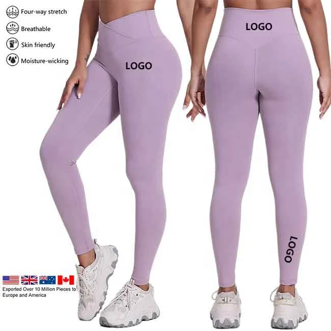 Women Leggings Peach Butt High Waist Athletic Yoga Pants Elastic Slim Sexy Gym Tight Hips Lifting V Front Waist Workout Legging