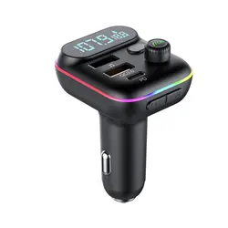 Car BT MP3 player FM transmitter PD 20W QC3.0 fast charging charger colorful light