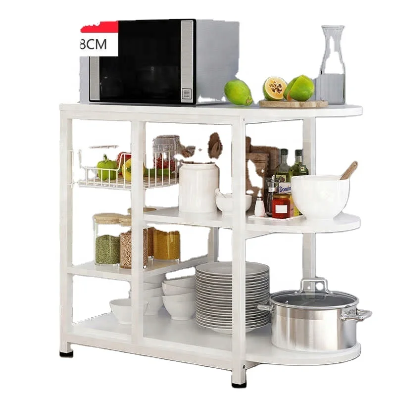 Modern Microwave Oven Rack Shelves Stand Home Kitchen Storage Space Saver Steel