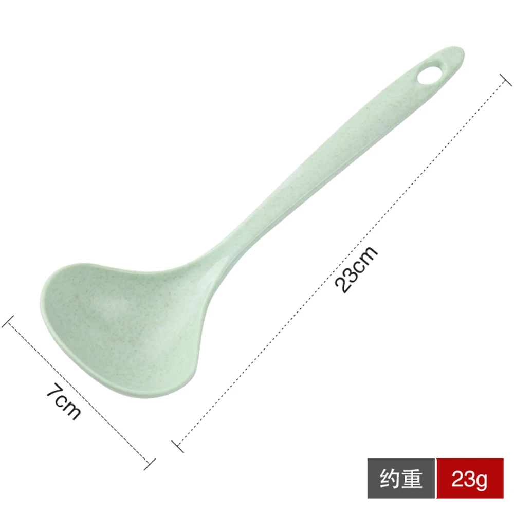 BPA free wheat straw plastic soup ladle biodegradable colorful soup spoon kitchen utensils