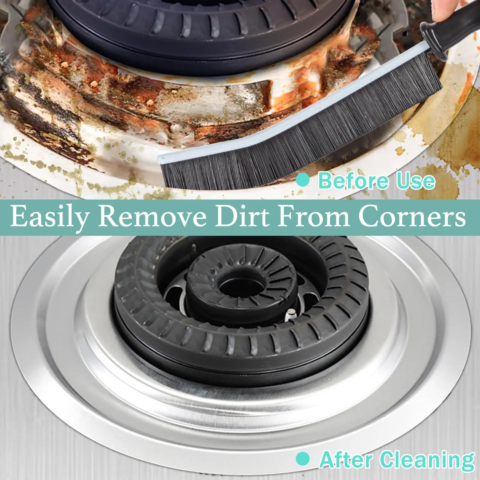 Bathroom kitchen tile window door gap dead corner brush