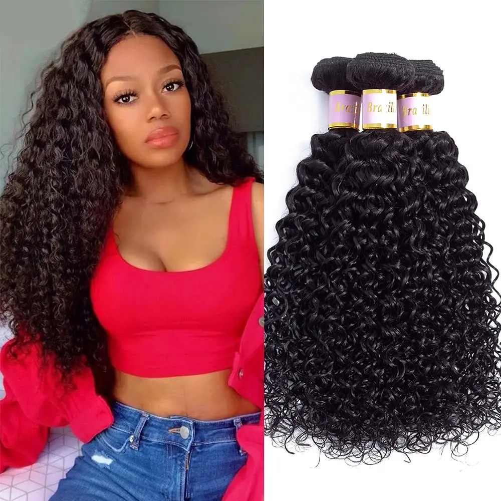 100% Human Hair Extension Unprocessed Double Drawn Brazilian Virgin Human Hair Weft Extension  Curly Pixie Curl